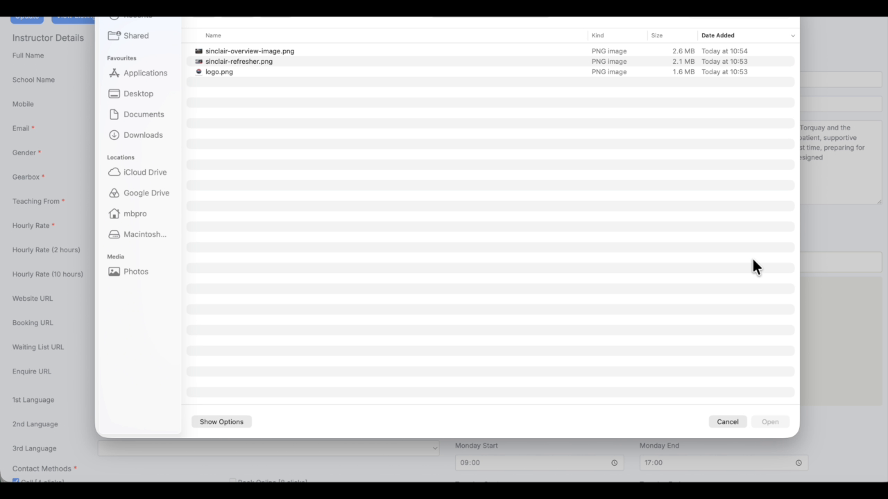 Finalise content and upload section